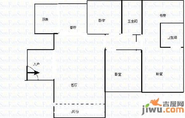 华海澜湾5室2厅2卫126㎡户型图