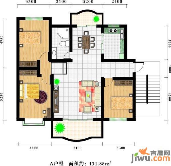 华海澜湾5室3厅2卫161㎡户型图