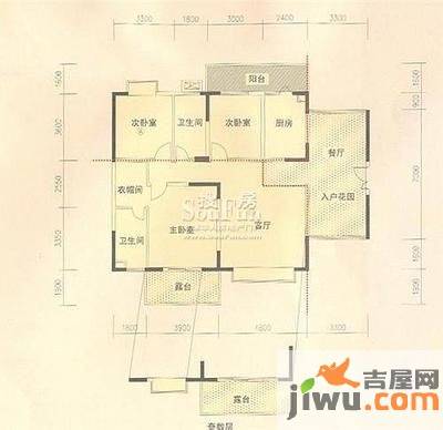 家和盛世花园3室2厅1卫81㎡户型图