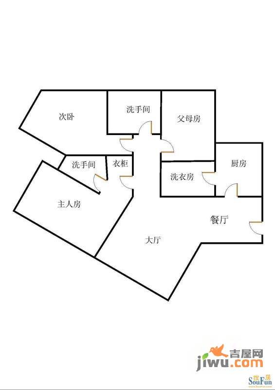 阳光海滨花园3室2厅2卫户型图