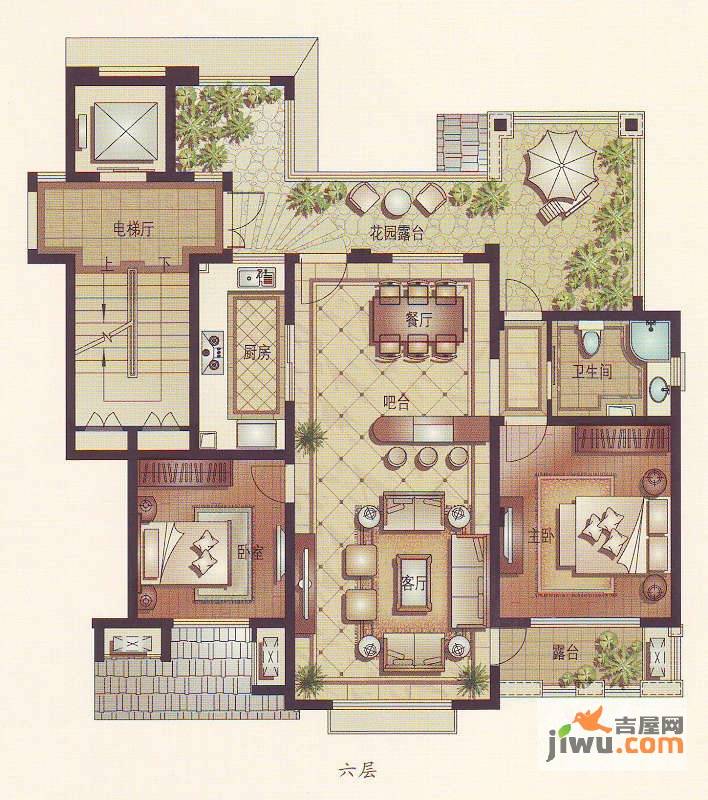 旭辉朗香郡二期臻园2室2厅1卫96㎡户型图