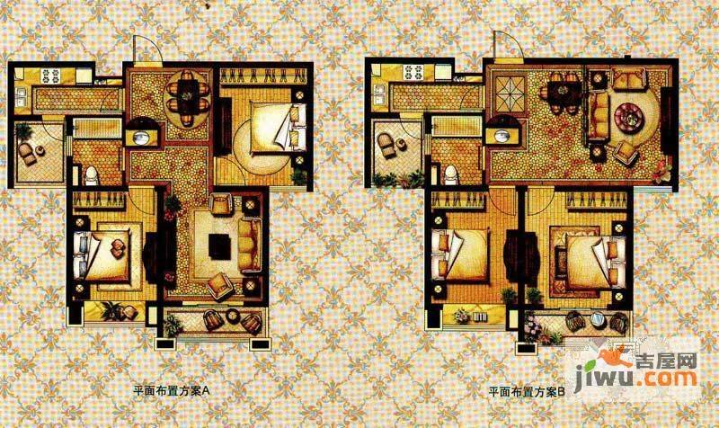 朗地蓝山郡2室2厅1卫85.4㎡户型图