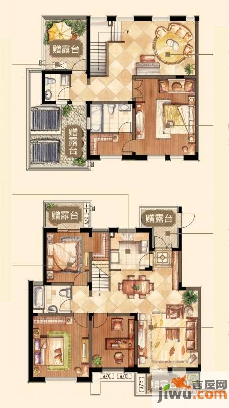 丹景廷4室3厅3卫184㎡户型图