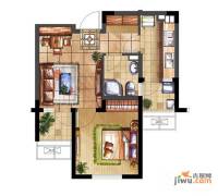 置地青湖语城1室2厅1卫51.5㎡户型图