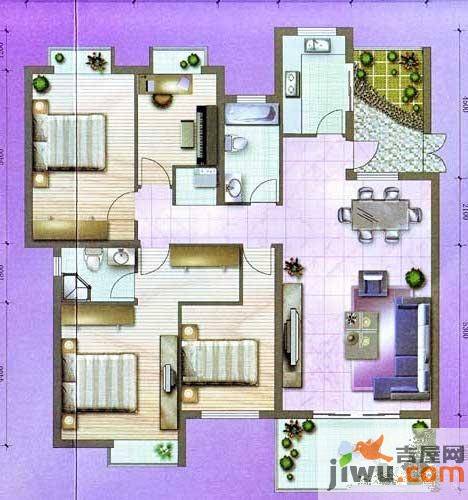 香滨水岸4室2厅2卫161㎡户型图