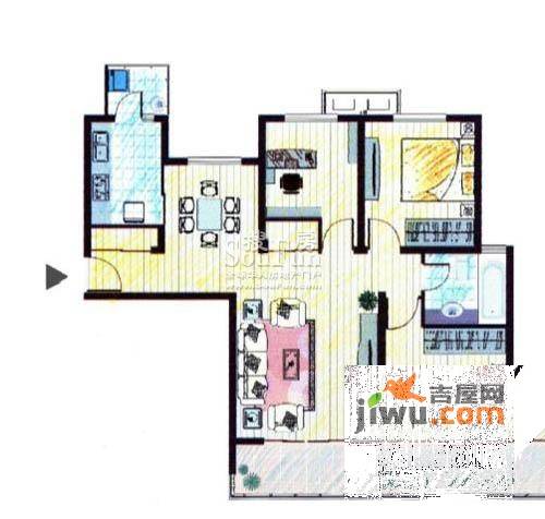 湖山新意2室2厅1卫110㎡户型图