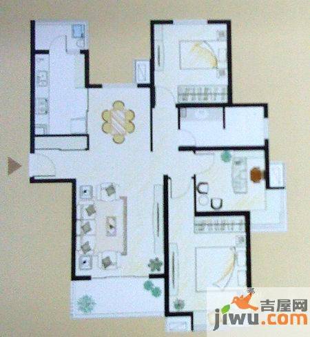 湖山新意3室2厅1卫115㎡户型图