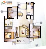 新创理想城3室2厅1卫123㎡户型图