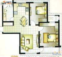 新创理想城2室2厅1卫96㎡户型图