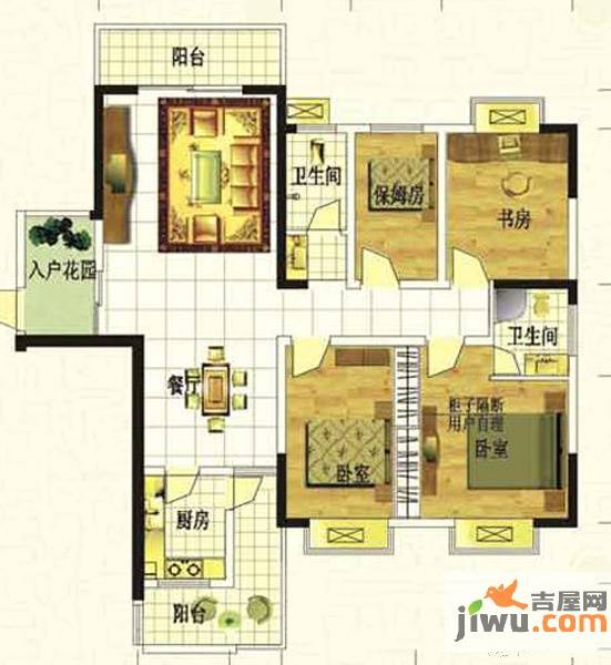 湘翰御舍4室2厅2卫133㎡户型图