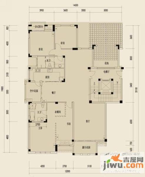 融科檀香山4室2厅2卫206㎡户型图