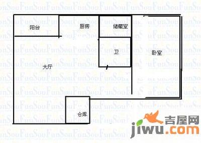 中奥江锦国际1室1厅1卫户型图