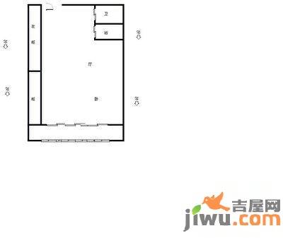 中奥江锦国际1室1厅1卫户型图