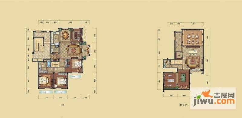 绿城英溪桃源4室2厅2卫195㎡户型图