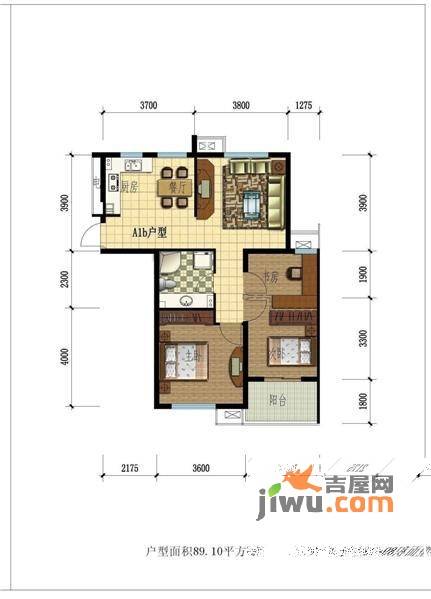 江南文苑普通住宅89㎡户型图