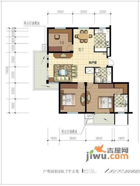 江南文苑普通住宅89㎡户型图