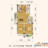 西城时代家园2室2厅1卫88.7㎡户型图