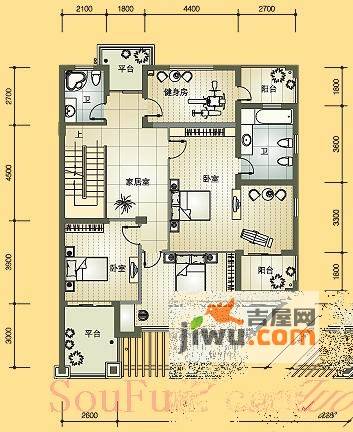 绿都湖滨花园5室0厅2卫户型图