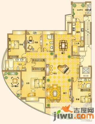 绿都湖滨花园6室2厅2卫246.6㎡户型图