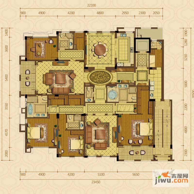 绿城西子杭州御园4室3厅5卫412㎡户型图