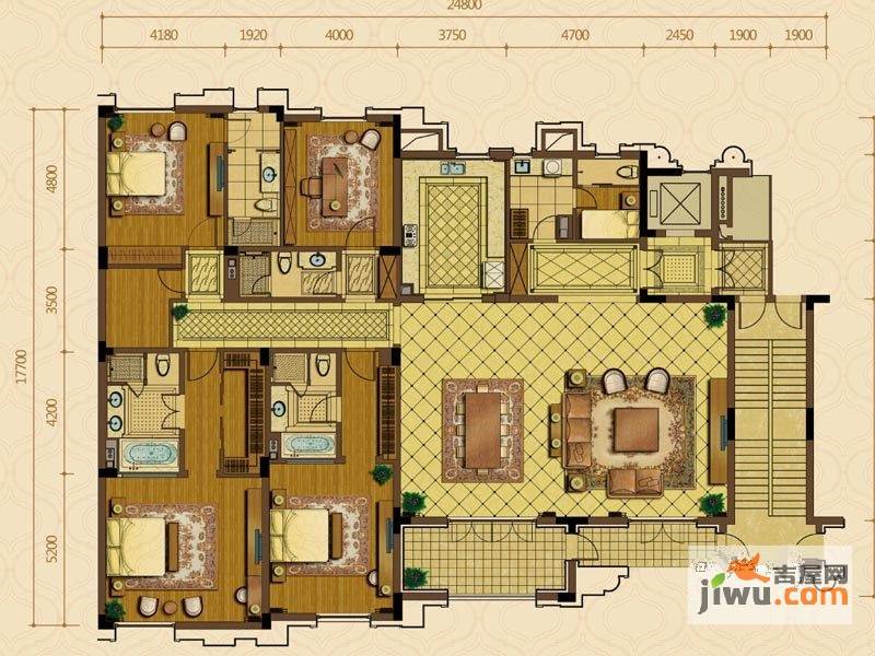 绿城西子杭州御园4室2厅4卫366㎡户型图