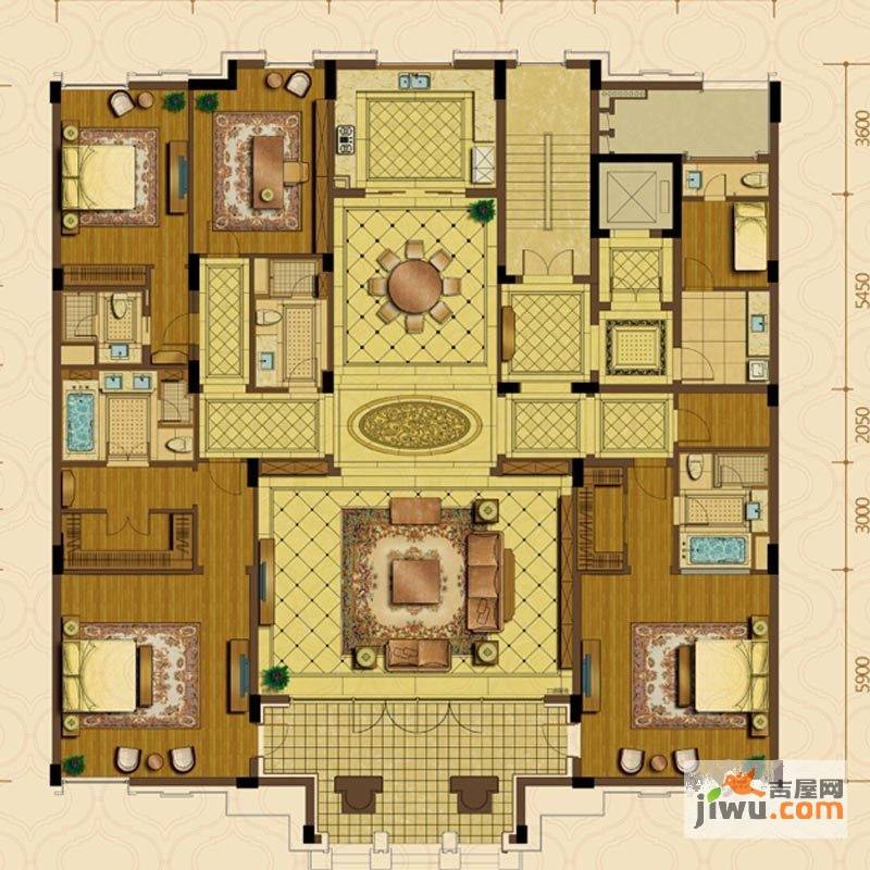 绿城西子杭州御园4室2厅4卫381㎡户型图