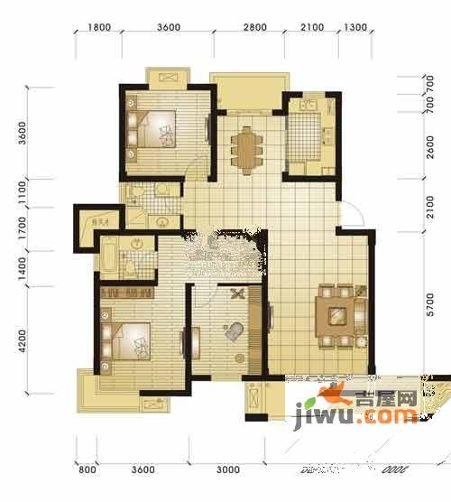 金世纪星运丽园3室2厅2卫户型图