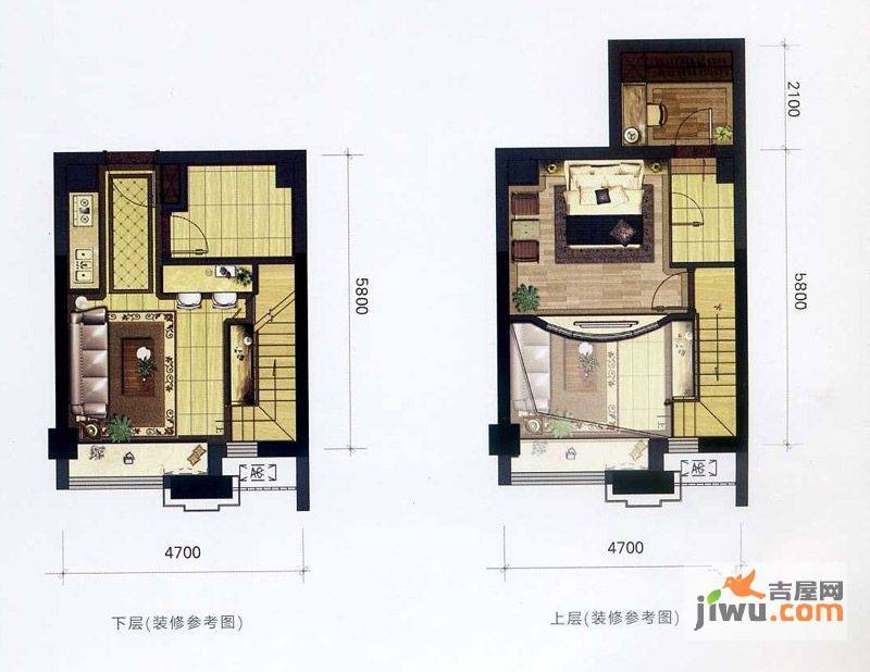 积家公寓1室1厅1卫40㎡户型图