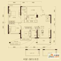 左岸美邻3室2厅2卫129.1㎡户型图