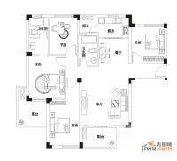 汉飞向上城4室2厅2卫124㎡户型图