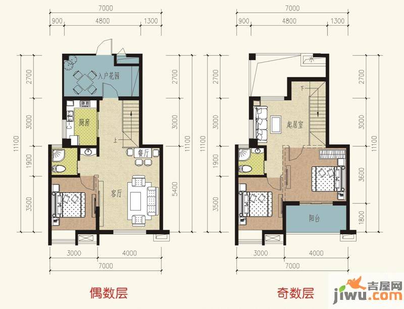 金龙百灵景都3室2厅2卫135.8㎡户型图