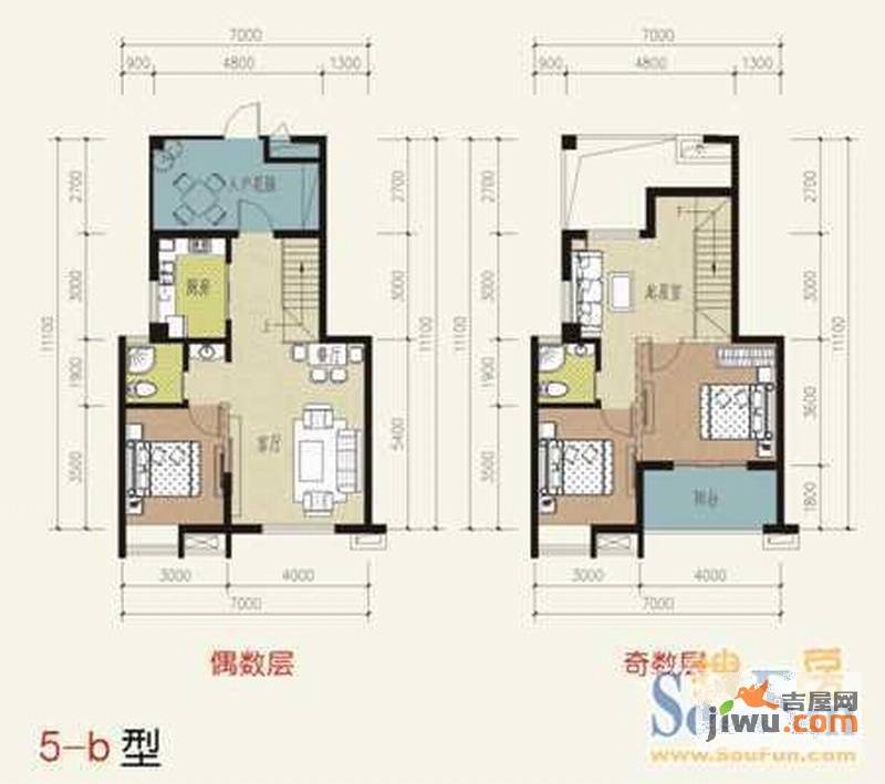 金龙百灵景都普通住宅135.8㎡户型图