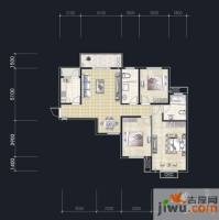 锦湖金利花园3室2厅2卫117.2㎡户型图