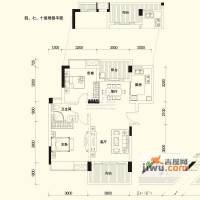 广电江湾新城2室2厅1卫86㎡户型图