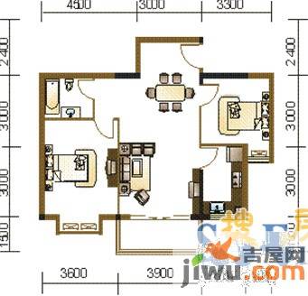 东港国际广场2室2厅1卫98㎡户型图