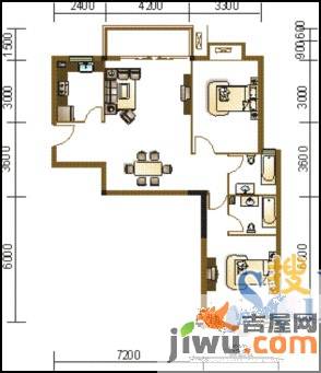 东港国际广场2室2厅2卫103㎡户型图