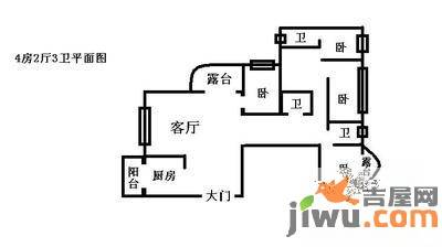 中大长江紫都三期4室2厅3卫157㎡户型图