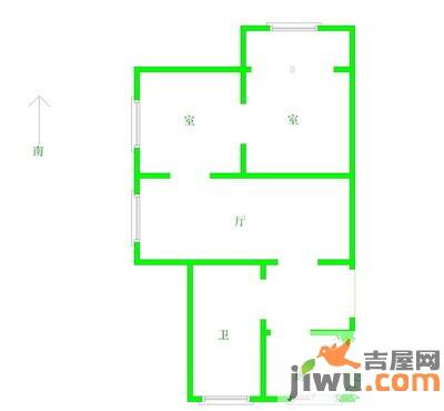 中大长江紫都三期2室1厅1卫98㎡户型图