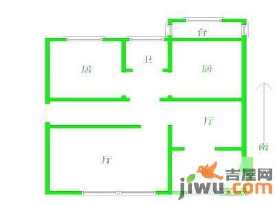 中大长江紫都三期2室2厅1卫98㎡户型图