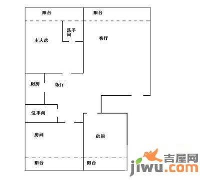 中大长江紫都三期4室2厅3卫157㎡户型图