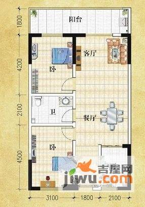 阳光小区三期阳光大厦2室2厅1卫108.2㎡户型图