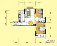 新城俊园2室2厅1卫84.3㎡户型图