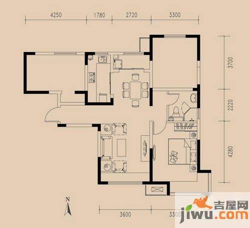 万科魅力之城三期普通住宅77㎡户型图