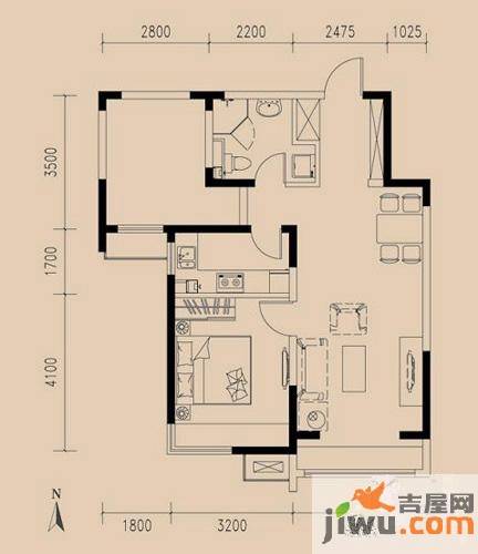 万科魅力之城三期普通住宅70㎡户型图