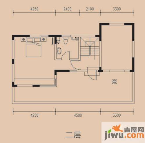 万科魅力之城三期1室2厅2卫124㎡户型图