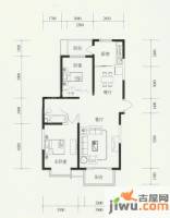 伴景方园2室2厅1卫106.6㎡户型图