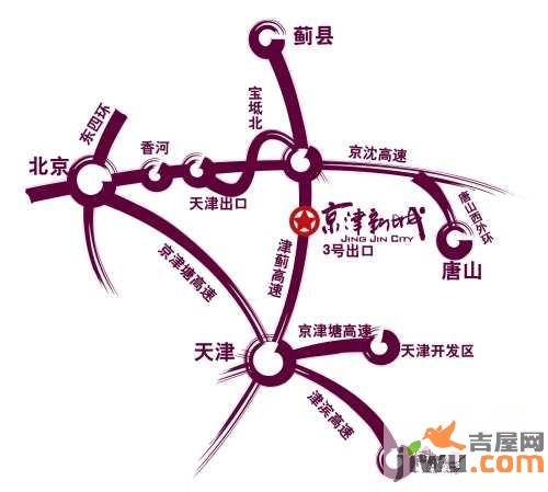 京津新城庄园壹号位置交通图图片