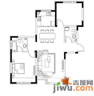 众里佰都2室2厅2卫90㎡户型图