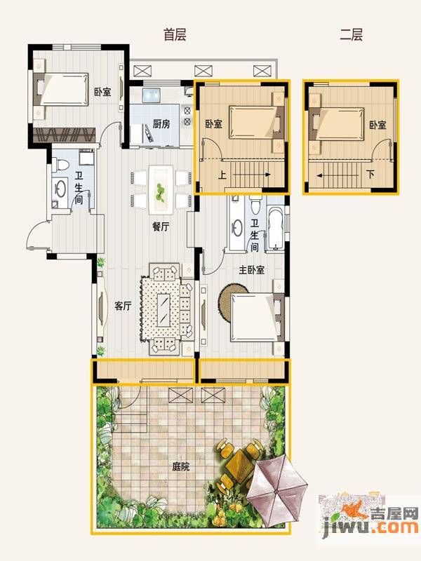 众里佰都4室2厅2卫105㎡户型图