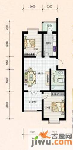 瑜芳园2室1厅1卫户型图